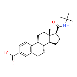 ChemSpider 2D Image | (17beta)-17-[(2-Methyl-2-propanyl)carbamoyl]estra-1,3,5(10)-triene-3-carboxylic acid | C24H33NO3