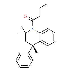 ChemSpider 2D Image | 1-[(4S)-2,2,4-Trimethyl-4-phenyl-3,4-dihydro-1(2H)-quinolinyl]-1-butanone | C22H27NO