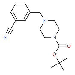 ChemSpider 2D Image | tert-butyl 4-[(3-cyanophenyl)methyl]piperazine-1-carboxylate | C17H23N3O2