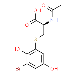 ChemSpider 2D Image | N-Acetyl-S-(3-bromo-2,5-dihydroxyphenyl)-L-cysteine | C11H12BrNO5S