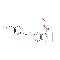 ChemSpider 2D Image | ethyl 2-tert-butyl-5-{[4-(methoxycarbonyl)benzyl]oxy}-1-benzofuran-3-carboxylate | C24H26O6