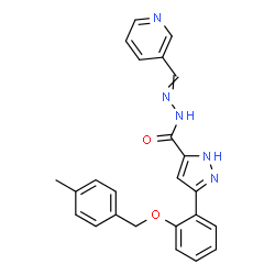 ChemSpider 2D Image | 3-{2-[(4-Methylbenzyl)oxy]phenyl}-N'-(3-pyridinylmethylene)-1H-pyrazole-5-carbohydrazide | C24H21N5O2