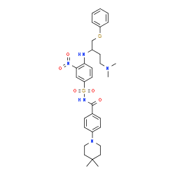 ChemSpider 2D Image | 4-(3-dimethylamino-1-phenylsulfanylmethylpropylamino)-N-(4-(4,4-dimethylpiperidin-1-yl)benzoyl)-3-nitrobenzenesulfonamide | C32H41N5O5S2