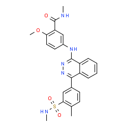 ChemSpider 2D Image | 2-Methoxy-N-methyl-5-({4-[4-methyl-3-(methylsulfamoyl)phenyl]-1-phthalazinyl}amino)benzamide | C25H25N5O4S