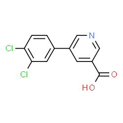 ChemSpider 2D Image | 5-(3,4-Dichlorophenyl)nicotinic acid | C12H7Cl2NO2