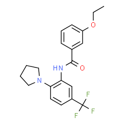 ChemSpider 2D Image | 3-Ethoxy-N-[2-(1-pyrrolidinyl)-5-(trifluoromethyl)phenyl]benzamide | C20H21F3N2O2