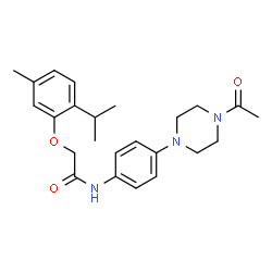 ChemSpider 2D Image | N-(4-(4-acetylpiperazin-1-yl)phenyl)-2-(2-isopropyl-5-methylphenoxy)acetamide | C24H31N3O3