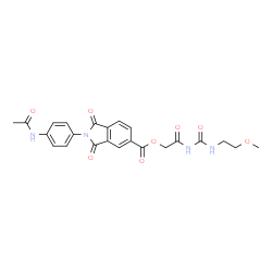 ChemSpider 2D Image | 2-{[(2-Methoxyethyl)carbamoyl]amino}-2-oxoethyl 2-(4-acetamidophenyl)-1,3-dioxo-5-isoindolinecarboxylate | C23H22N4O8