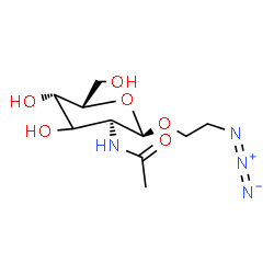 ChemSpider 2D Image | 2-Azidoethyl (3xi)-2-acetamido-2-deoxy-alpha-L-xylo-hexopyranoside | C10H18N4O6