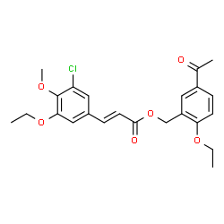 ChemSpider 2D Image | 5-Acetyl-2-ethoxybenzyl (2E)-3-(3-chloro-5-ethoxy-4-methoxyphenyl)acrylate | C23H25ClO6
