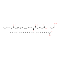ChemSpider 2D Image | (2S)-3-Hydroxy-2-(icosanoyloxy)propyl (5S,6S,7Z,9Z,11E,13E,15R,17Z)-5,6,15-trihydroxy-7,9,11,13,17-icosapentaenoate | C43H74O8