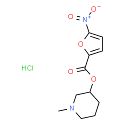 ChemSpider 2D Image | 1-Methyl-3-piperidinyl 5-nitro-2-furoate hydrochloride (1:1) | C11H15ClN2O5