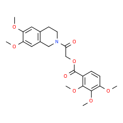 ChemSpider 2D Image | 2-(6,7-Dimethoxy-3,4-dihydro-2(1H)-isoquinolinyl)-2-oxoethyl 2,3,4-trimethoxybenzoate | C23H27NO8