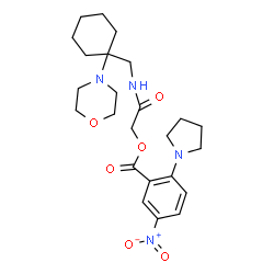 ChemSpider 2D Image | 2-({[1-(4-Morpholinyl)cyclohexyl]methyl}amino)-2-oxoethyl 5-nitro-2-(1-pyrrolidinyl)benzoate | C24H34N4O6