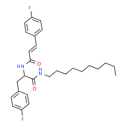 ChemSpider 2D Image | N-Decyl-4-fluoro-Nalpha-[(2E)-3-(4-fluorophenyl)-2-propenoyl]phenylalaninamide | C28H36F2N2O2