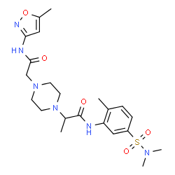 ChemSpider 2D Image | N-[5-(Dimethylsulfamoyl)-2-methylphenyl]-2-(4-{2-[(5-methyl-1,2-oxazol-3-yl)amino]-2-oxoethyl}-1-piperazinyl)propanamide | C22H32N6O5S