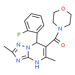 ChemSpider 2D Image | [7-(2-Fluorophenyl)-2,5-dimethyl-1,7-dihydro[1,2,4]triazolo[1,5-a]pyrimidin-6-yl](4-morpholinyl)methanone | C18H20FN5O2