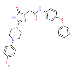 ChemSpider 2D Image | 2-{2-[4-(4-Methoxyphenyl)-1-piperazinyl]-4-oxo-4,5-dihydro-1H-imidazol-5-yl}-N-(4-phenoxyphenyl)acetamide | C28H29N5O4