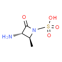 ChemSpider 2D Image | (2S,3S)-3-Amino-2-methyl-4-oxo-1-azetidinesulfonic acid | C4H8N2O4S