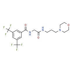 ChemSpider 2D Image | N-(2-{[3-(4-Morpholinyl)propyl]amino}-2-oxoethyl)-3,5-bis(trifluoromethyl)benzamide | C18H21F6N3O3