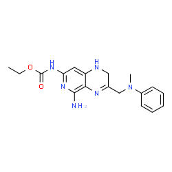 ChemSpider 2D Image | ethyl N-(5-amino-3-{[methyl(phenyl)amino]methyl}-1H,2H-pyrido[3,4-b]pyrazin-7-yl)carbamate | C18H22N6O2