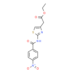ChemSpider 2D Image | Ethyl {2-[(4-nitrobenzoyl)amino]-1,3-thiazol-4-yl}acetate | C14H13N3O5S