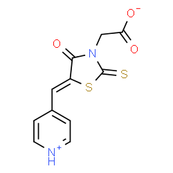 ChemSpider 2D Image | [(5Z)-4-Oxo-5-(4-pyridiniumylmethylene)-2-thioxo-1,3-thiazolidin-3-yl]acetate | C11H8N2O3S2