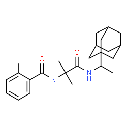 ChemSpider 2D Image | N-(1-{[1-(Adamantan-1-yl)ethyl]amino}-2-methyl-1-oxo-2-propanyl)-2-iodobenzamide | C23H31IN2O2