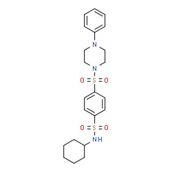 ChemSpider 2D Image | N-Cyclohexyl-4-(4-phenyl-piperazine-1-sulfonyl)-benzenesulfonamide | C22H29N3O4S2