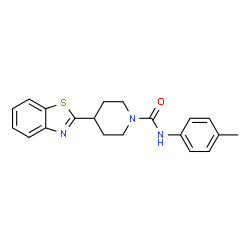 ChemSpider 2D Image | 4-(2-Benzothiazolyl)-N-(4-methylphenyl)-1-piperidinecarboxamide | C20H21N3OS