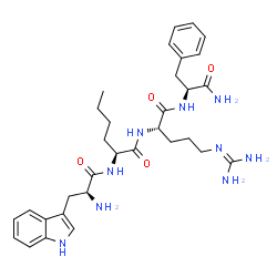 ChemSpider 2D Image | L-Tryptophyl-L-norleucyl-N~5~-(diaminomethylene)-L-ornithyl-L-phenylalaninamide | C32H45N9O4
