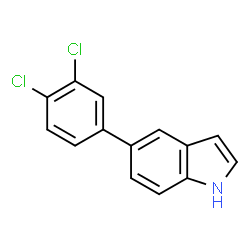 ChemSpider 2D Image | 5-(3,4-Dichlorophenyl)-1H-indole | C14H9Cl2N