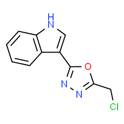 ChemSpider 2D Image | 3-[5-(Chloromethyl)-1,3,4-oxadiazol-2-yl]-1H-indole | C11H8ClN3O