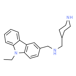 ChemSpider 2D Image | 1-(9-Ethyl-9H-carbazol-3-yl)-N-(4-piperidinylmethyl)methanamine | C21H27N3