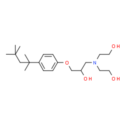 ChemSpider 2D Image | 1-[Bis(2-hydroxyethyl)amino]-3-[4-(2,4,4-trimethyl-2-pentanyl)phenoxy]-2-propanol | C21H37NO4