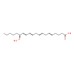 ChemSpider 2D Image | (15S)-15-Hydroperoxy-5,8,11,13-icosatetraenoic acid | C20H32O4