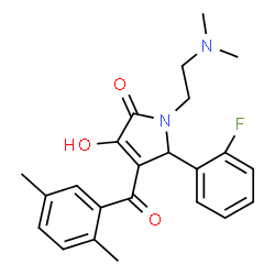 ChemSpider 2D Image | 1-[2-(Dimethylamino)ethyl]-4-(2,5-dimethylbenzoyl)-5-(2-fluorophenyl)-3-hydroxy-1,5-dihydro-2H-pyrrol-2-one | C23H25FN2O3