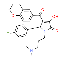 ChemSpider 2D Image | 1-[3-(Dimethylamino)propyl]-5-(4-fluorophenyl)-3-hydroxy-4-(4-isopropoxy-3-methylbenzoyl)-1,5-dihydro-2H-pyrrol-2-one | C26H31FN2O4