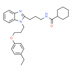 ChemSpider 2D Image | N-(3-{1-[3-(4-Ethylphenoxy)propyl]-1H-benzimidazol-2-yl}propyl)cyclohexanecarboxamide | C28H37N3O2