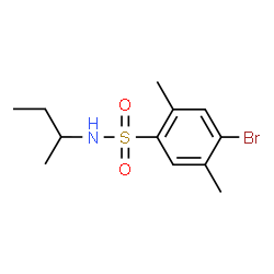 ChemSpider 2D Image | 4-Bromo-N-sec-butyl-2,5-dimethylbenzenesulfonamide | C12H18BrNO2S