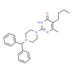 ChemSpider 2D Image | 4-pyrimidinol, 5-butyl-2-[4-(diphenylmethyl)-1-piperazinyl]-6-methyl- | C26H32N4O