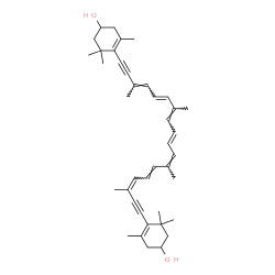 ChemSpider 2D Image | (9cis,13cis)-7,7',8,8'-Tetradehydro-beta,beta-carotene-3,3'-diol | C40H52O2