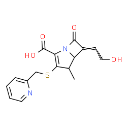 ChemSpider 2D Image | (6E)-6-(2-Hydroxyethylidene)-4-methyl-7-oxo-3-[(2-pyridinylmethyl)sulfanyl]-1-azabicyclo[3.2.0]hept-2-ene-2-carboxylic acid | C16H16N2O4S