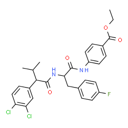 ChemSpider 2D Image | Ethyl 4-({N-[2-(3,4-dichlorophenyl)-3-methylbutanoyl]-4-fluorophenylalanyl}amino)benzoate | C29H29Cl2FN2O4