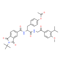 ChemSpider 2D Image | O-Acetyl-N-[2-(3-isopropyl-4-methoxyphenyl)-2-oxoethyl]-Nalpha-{[2-(2-methyl-2-propanyl)-1,3-dioxo-2,3-dihydro-1H-isoindol-5-yl]carbonyl}tyrosinamide | C36H39N3O8