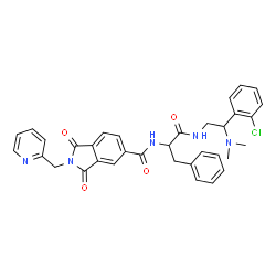 ChemSpider 2D Image | N-[2-(2-Chlorophenyl)-2-(dimethylamino)ethyl]-Nalpha-{[1,3-dioxo-2-(2-pyridinylmethyl)-2,3-dihydro-1H-isoindol-5-yl]carbonyl}phenylalaninamide | C34H32ClN5O4