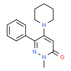 ChemSpider 2D Image | 2-Methyl-6-phenyl-5-(1-piperidinyl)-3(2H)-pyridazinone | C16H19N3O