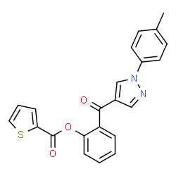 ChemSpider 2D Image | 2-{[1-(4-Methylphenyl)-1H-pyrazol-4-yl]carbonyl}phenyl 2-thiophenecarboxylate | C22H16N2O3S