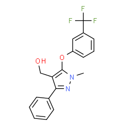 ChemSpider 2D Image | {1-Methyl-3-phenyl-5-[3-(trifluoromethyl)phenoxy]-1H-pyrazol-4-yl}methanol | C18H15F3N2O2
