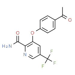 ChemSpider 2D Image | 3-(4-Acetylphenoxy)-5-(trifluoromethyl)-2-pyridinecarboxamide | C15H11F3N2O3